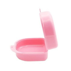 Container for dentures 7.5x6.5x4 cm, pink